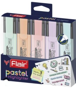 FLAIR PASTEL HIGHLIGHTER PKT OF 5 MRP RS 125 (RACK G2J2)