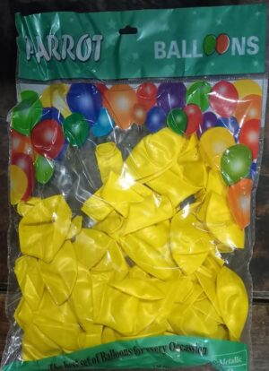 METALLIC YELLOW BALLOONS PKT MRP 100 (BOX 5)