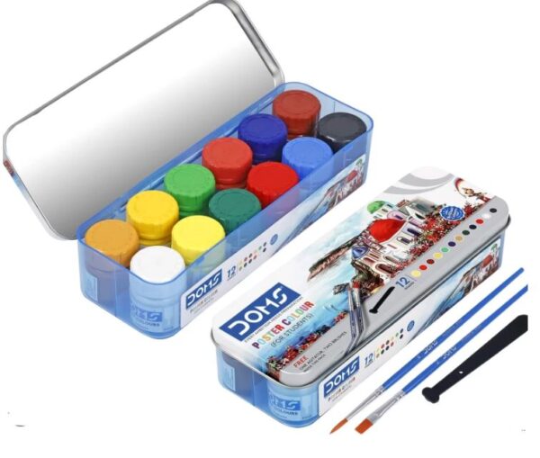 DOMS POSTER COLORS 12 SHADES MRP 190 (RACK G2I2)