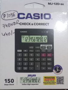 CASIO CALCULATOR MJ-12D-BK MRP490 (RACKG2J3)