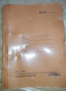 FILOE COVER NO 1500 WITH SPRING MRP 20