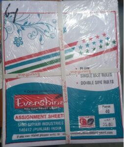 EVERSHINE ASSIGNMENT SHEET PKT 1 SIDE RULLED MRP 35(RACK G3D1)