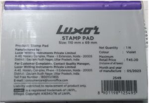 xxxLUXOR STAMP PAD VOILET MRP 45 (RACK G2G4)