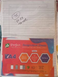 PERFECT A4 SIZE ASSIGNMENT SHEET DOUBLE SIDE RULLED MRP 55 G3J4