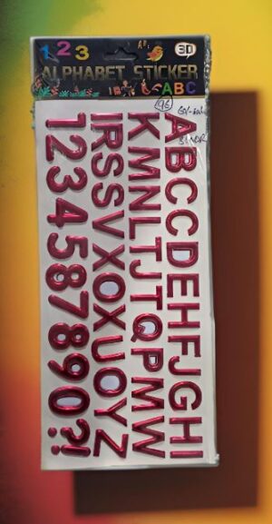 RED 3D ABC / 123 STICKERS 32 MM MRP RS 60 (BOX 2)