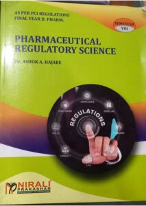 8TH SEM NIRALI PHARMACEUTICAL REGULATORY SCIENCE MRP 215