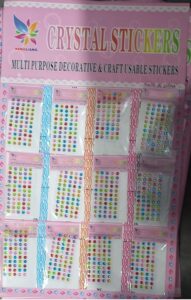 CRYSTAL BINDI MULTI COLOR PATTA MRP RS 10 (RACK D2)