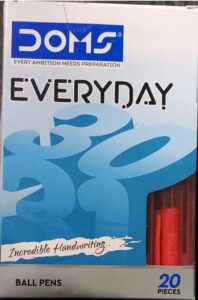 DOMS EVERYDAY RED PEN PKT MRP 80 (RACK G2J2)