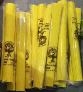 __YELLOW CREPE PAPER ROLL MRP RS 75 RACK D3