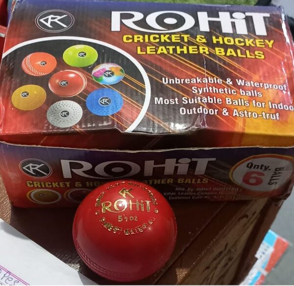 ROHIT CRICKET AND HOCKEY UNBREAKABLE SYNTHETIC BALL RED MRP RS 130 (RACK C4)