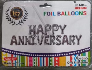 __////HAPPY ANNIVERSARY FOIL BALLOON SET SILVER MRP RS 175 (RACK A4)