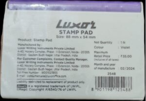 xxxLUXOR STAMP PAD VOILET MRP RS 35 G2G4