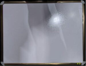WHITE AND GREEN BOARD METAL FRAME MRP RS 700