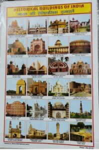 STICKER CHART HISTORICAL BUILDING OF INDIA (N0 44) MRP RS 10