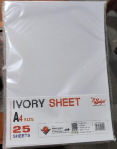 SAJAL A4 SIZE IVORY SHEET WHITE PKT MRP RS 125 (G3J2)