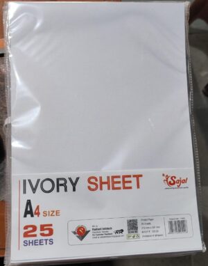SAJAL A4 SIZE IVORY SHEET WHITE PKT MRP RS 125 (G3J2)