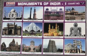 STICKER CHART (NO.126) MONUMENTS OF INDIA MRP RS 10