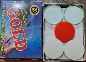 __SUPER GOLD CARROM COIN ACRYLIC MRP RS 90 (RACK D7)