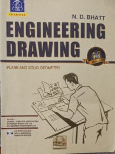 ENGINEERING DRAWING N.D.BHATT PLANE AND SOLID GEOMETRY 2ND HAND BOOK RACK A6 MRP 350