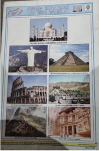 STICKER CHART SEVEN WONDERS OF WORLD (NO 101) MRP RS 10