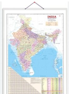 __ INDIA ROAD GUIDE AND POLTICAL PVC LAMINATED CHART/ MAP FULL SIZE MRP 160 G2K4