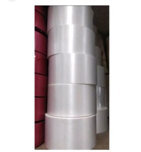 __ GREY COLOUR SATIN PLASTIC CURLING RIBBONS 1 INCH MRP 25 RACK A4
