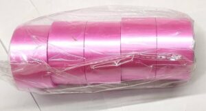 __ PINK COLOUR SATIN PLASTIC CURLING RIBBONS 1 INCH MRP 25 RACK A4