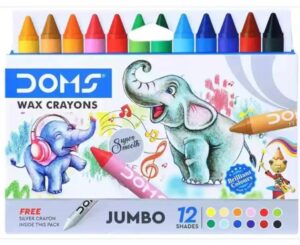 DOMS JUMBO WAX CRAYONS 12 SHADES MRP 60 G2G4