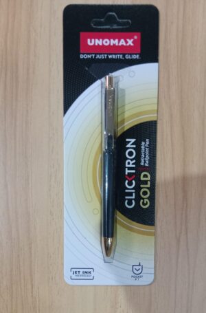 UNOMAX CLICKTRON GOLD BALLPEN BLUE MRP 40 RACK