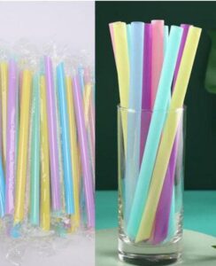 __ MIXED COLOUR PLASTIC STRAW MRP 100 PKT RACK A4