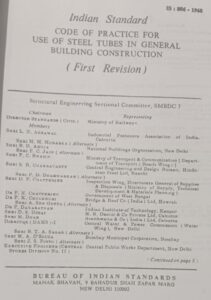 INDIAN STANDARD CODE PF PRACTICE FOR USE OF STEEL TUBES IN GEN. BUILDING CONSTRUCTION 1ST REV. B3 35