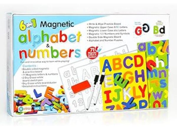__6 IN 1 MAGNETIC ALPHABET AND NUMBERS RACK B1 MRP 715