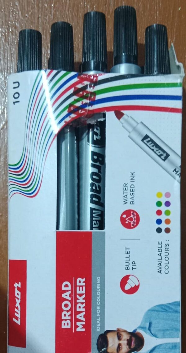 LUXOR BROAD MARKER SET 10 BLACK COLOUR MRP 100 RACK G2J2