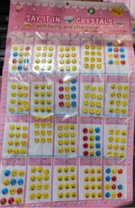 __SMILEY STICKER IN CRYSTALS SMALL MRO RS 10 RACK D2