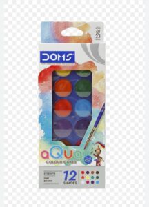 DOMS AQUA CAKE COLOUR 12 SHADES MRP 65 RACK G2B3