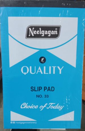 SLIP PAD NO.33 THIN RULLED NEELGAGAN MRP 34 RACK G3L3