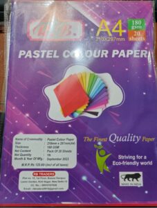 R.B. PASTEL COLOR PAPER PKT MRP RS 120 (SR160) G2C3