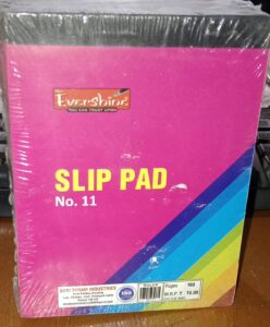 SLIP PAD NO. 11 RULLED MRP 16 (PAGES 160) RACK G3L2