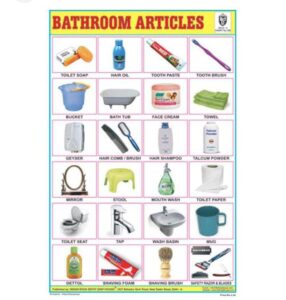 BATHROOM ARTICLES STICKER CHART NO 128 MRP 7
