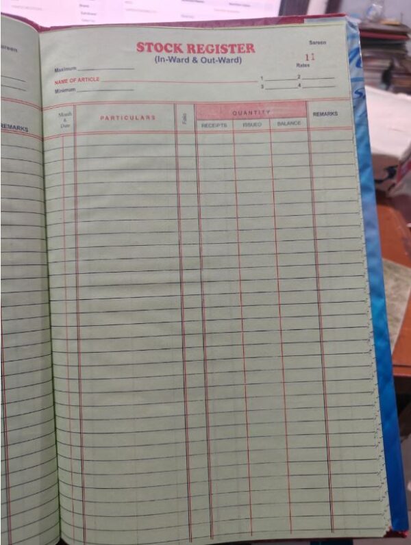 STOCK REGISTER NO. 2 MRP RS 250 G3M2