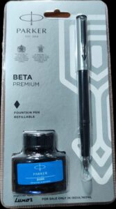 PARKER FOUNTAIN PEN BETA PREMIUM MRP RS 230 BOX S3