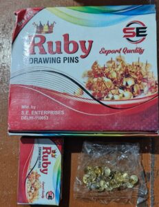 __ RUBY DRAWING PIN PKT MRP RS 15 G2L1
