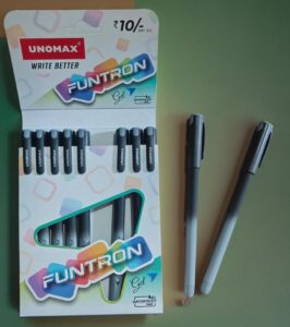 UNOMAX FUNTRON GEL BLACK MRP RS 10 G2F2