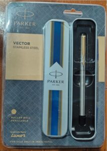 PARKER VECTOR STAINLESS STEEL ROLLER PEN MRP RS 750 (S6)