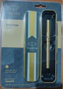 PARKER VECTOR GOLD ROLLER PEN MRP RS 900 (S6)